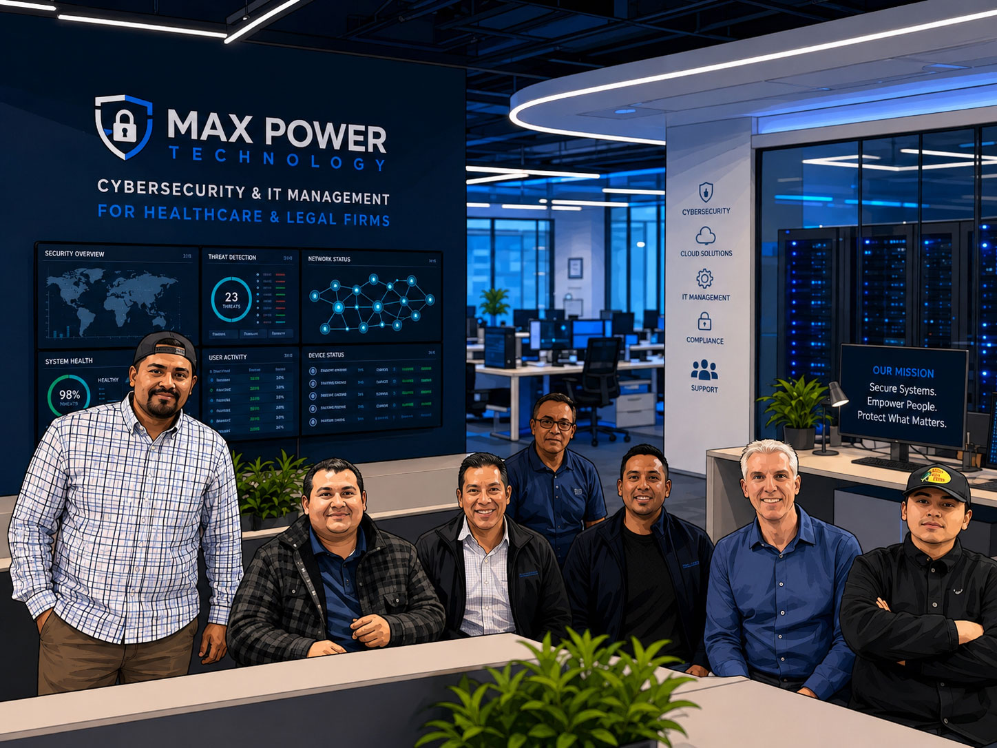 Max Power Technology team — cybersecurity and IT management specialists for healthcare and legal firms in Ventura County